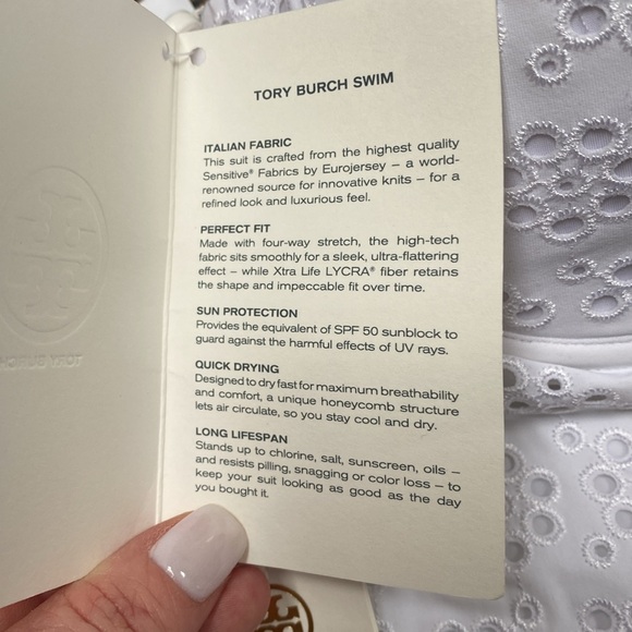 Tory Burch Broderie Anglaise Flounce One-Piece Bathing Suit - Size Large - Picture 11 of 14